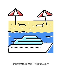 caribbean cruise color icon vector. caribbean cruise sign. isolated symbol illustration