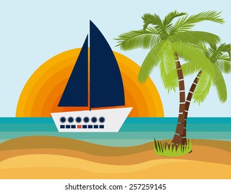Caribbean Cruise  Design, vector lllustration
