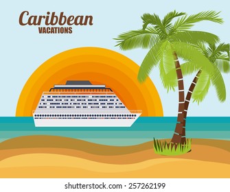 Caribbean Cruise  Design, vector lllustration