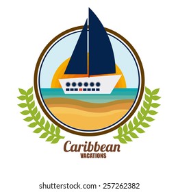 Caribbean Cruise  Design, vector lllustration