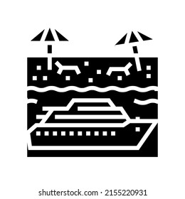 caribbean cruise glyph icon vector. caribbean cruise sign. isolated contour symbol black illustration