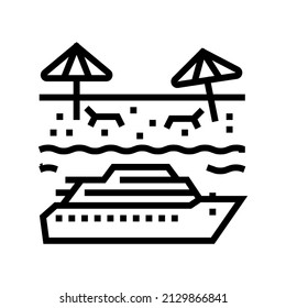 caribbean cruise line icon vector. caribbean cruise sign. isolated contour symbol black illustration