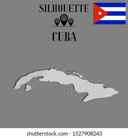 Caribbean Cuba, Havana world map silhouette vector illustration, creative design background, national country flag, design element, symbols from countries all continents set. 