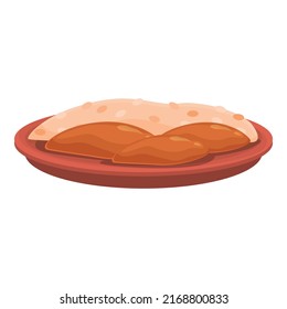 Caribbean food icon cartoon vector. Rice plate. Chicken couscous