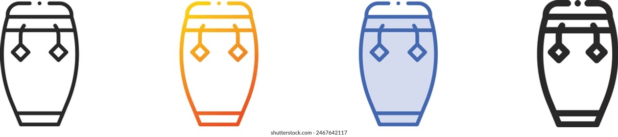 caribbean icon.Thin Linear, Gradient, Blue Stroke and bold Style Design Isolated On White Background
