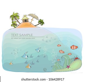 Caribbean island Travel background