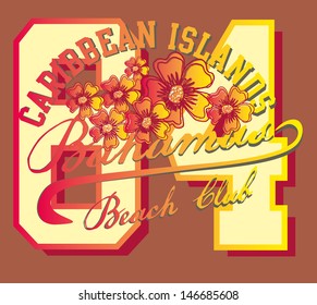 caribbean islands paradise beach vector art