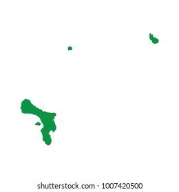 Caribbean Netherlands map isolated on transparent background. high detailed Green map of Caribbean Netherlands. Blank Green similar 