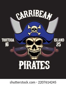 Caribbean Pirates t-shirt design, Custom t-shirt design.