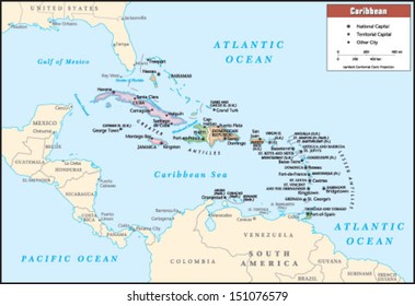 Caribbean Political Map