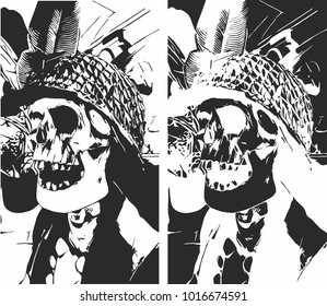 caribbean soldier skull graphic design vector art
