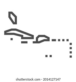 Caribbean, square line vector icon