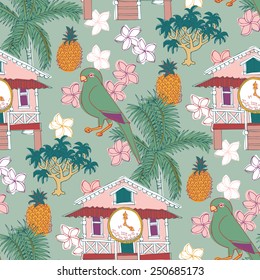 Caribbean themed repeat pattern
