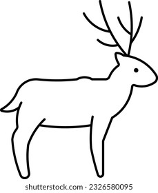 caribou antlers elk deer hunting Outline