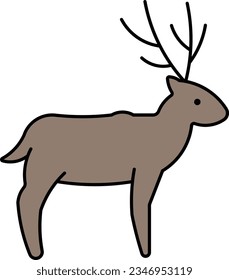 caribou antlers elk deer hunting Outline