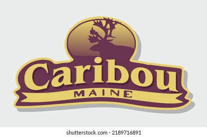 Caribou Maine with white background 