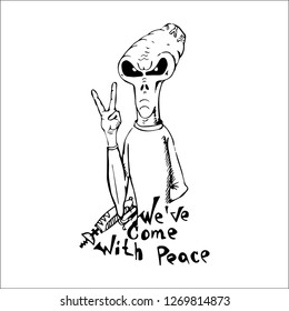 caricature alien vector sketch