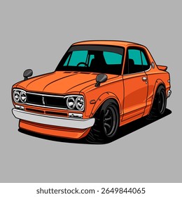 Caricature Car Vector Illustration. Separated layers, easy to edit in your vector supported software.