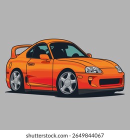 Caricature Car Vector Illustration. Separated layers, easy to edit in your vector supported software.