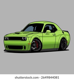 Caricature Car Vector Illustration. Separated layers, easy to edit in your vector supported software.