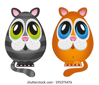 caricature cartoon funny cats vector