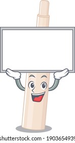 Caricature character of concealer stick succeed lift up a board