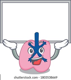 Caricature character of lung succeed lift up a board