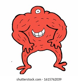 caricature of colorful alien. this is vector work. Can be used for children's books and logo.
