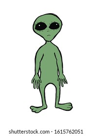 caricature of colorful alien. this is vector work. Can be used for children's books and logo.