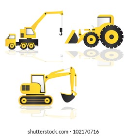 caricature of construction machinery, vector illustration