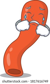 Caricature design of appendix having a sad face