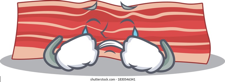 Caricature design of bacon having a sad face