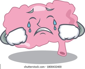 Caricature design of brain having a sad face