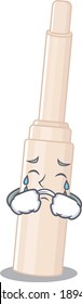 Caricature design of concealer stick having a sad face