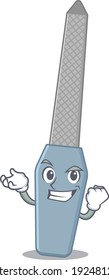A caricature design concept of nail file with happy face. Vector illustration