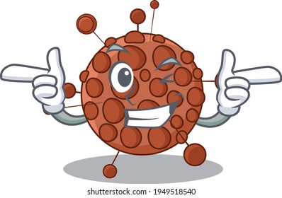 Caricature design concept of neisseria with funny wink eye. Vector illustration