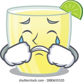 Caricature design of daiquiri cocktail having a sad face