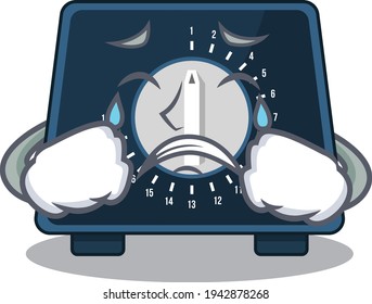 Caricature design of kitchen timer having a sad face