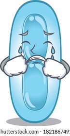 Caricature design of klebsiella pneumoniae having a sad face