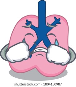 Caricature design of lung with a sad face
