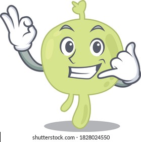 Caricature design of lymph node showing call me funny gesture