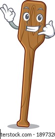 Caricature design of oars showing call me funny gesture