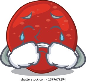 Caricature design of peperoni having a sad face. Vector illustration