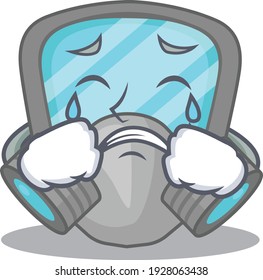 Caricature design of respirator mask having a sad face