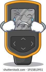 Caricature design style of dive computer with a sad face