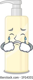 Caricature design style of hair mask with a sad face. Vector illustration
