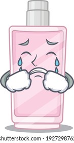 Caricature design style of perfume with a sad face. Vector illustration