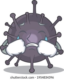 Caricature design style of salmonella with a sad face. Vector illustration
