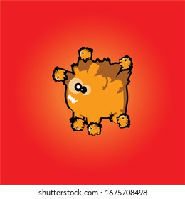 caricature design - virus - bacteria - corona - covid-19