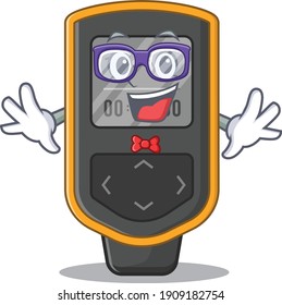 A caricature drawing of nerd dive computer wearing weird glasses